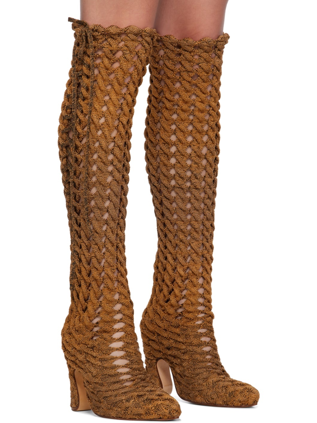 Orange Spiral Cable Boots - 4