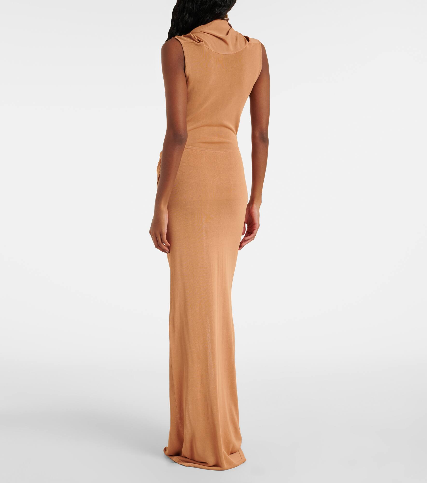 Draped semi-sheer maxi skirt - 3