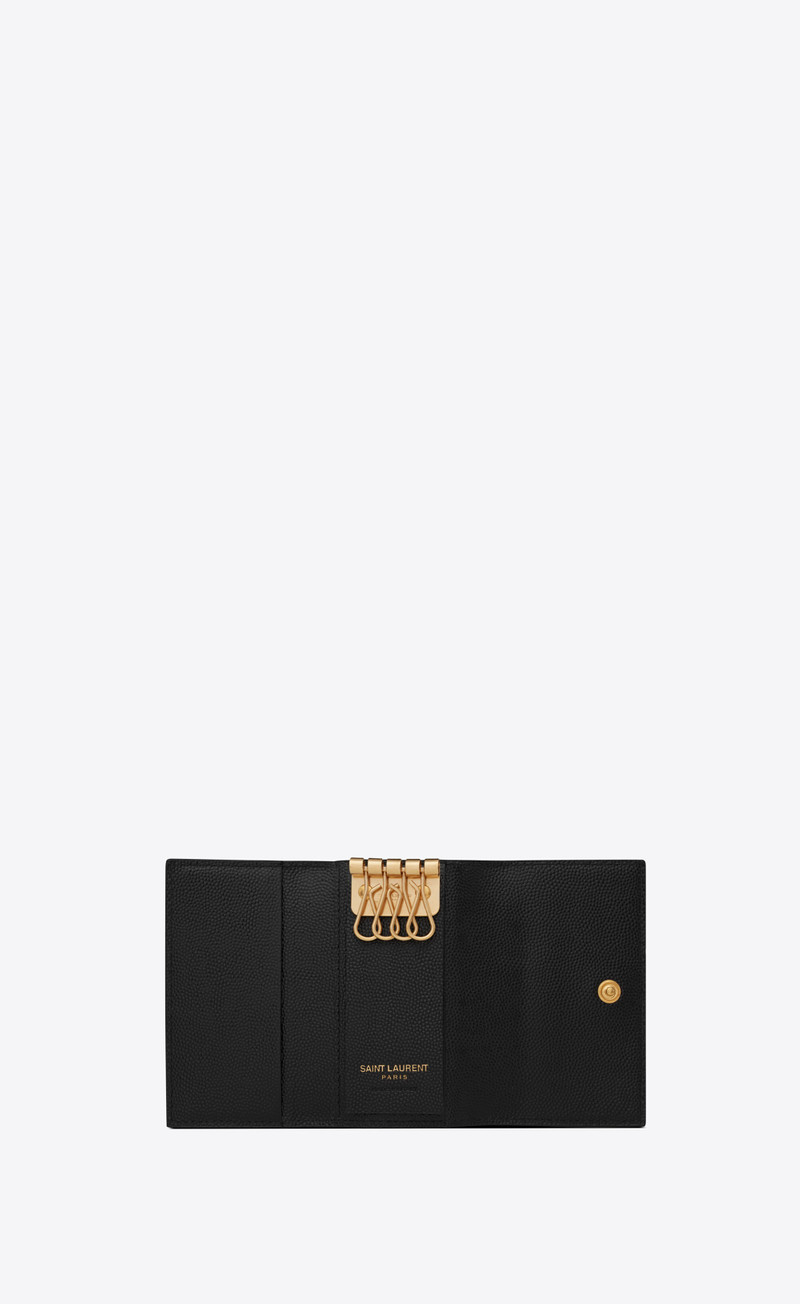 cassandre saint laurent matelassé slim key case in grain de poudre embossed leather 4