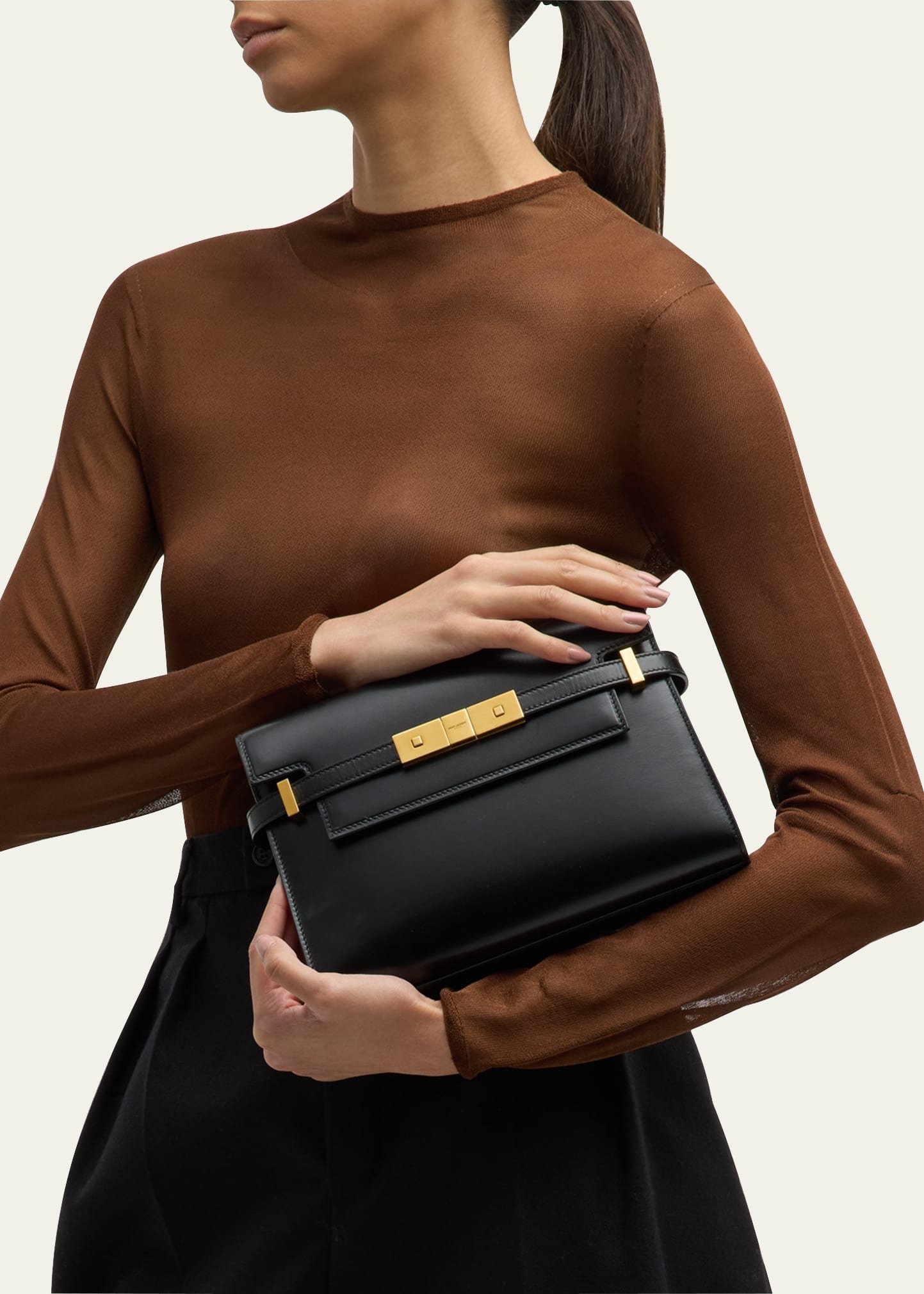 Manhattan Small Shoulder Bag in Smooth Leather - 5