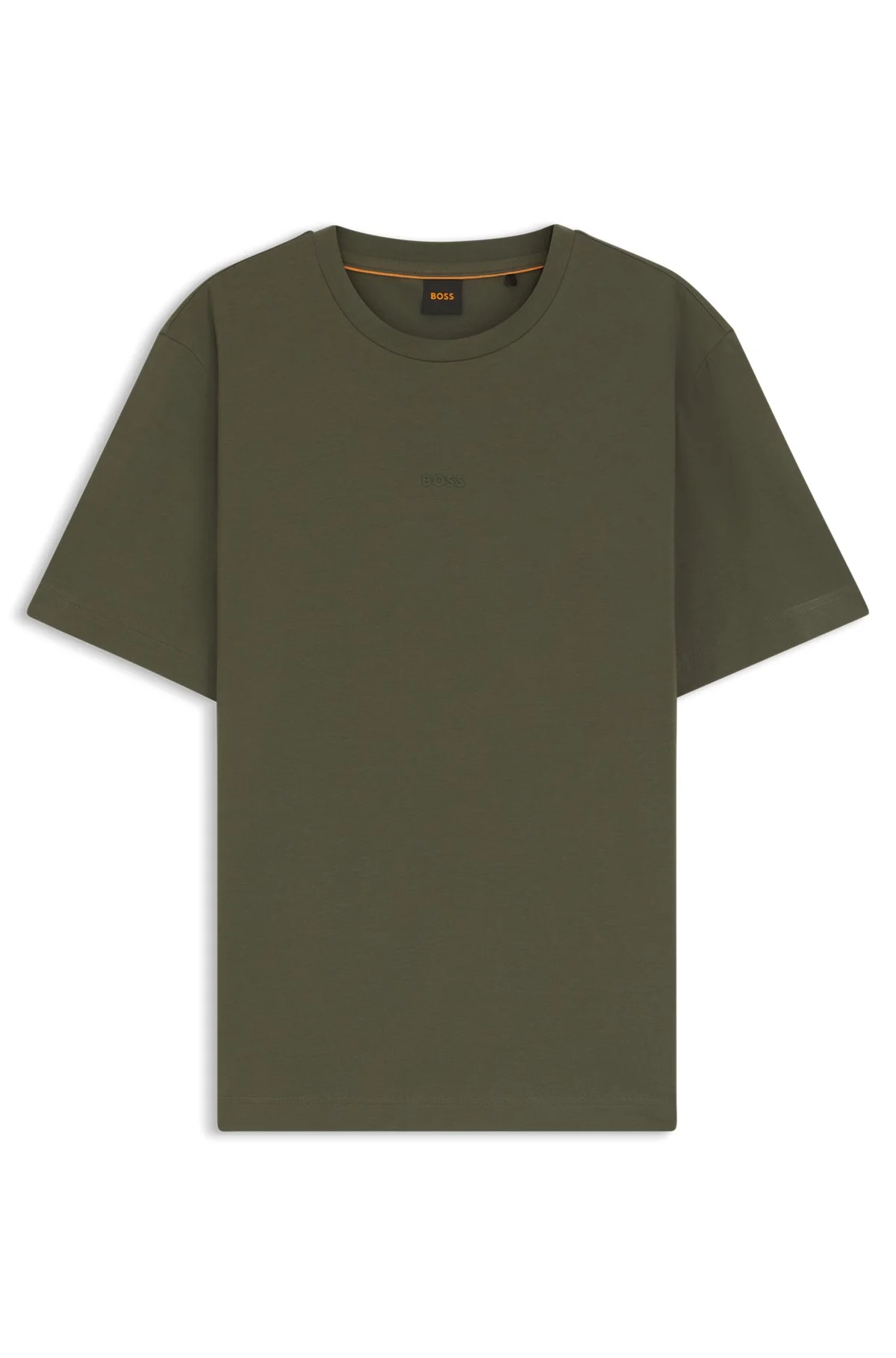 STRETCH-COTTON T-SHIRT WITH CONTRAST LOGO - 1