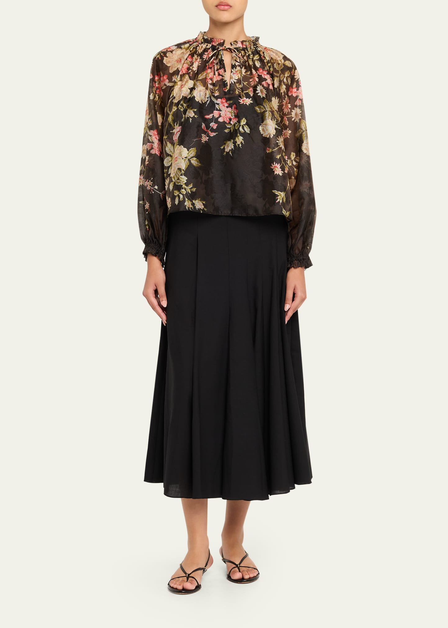 Jolie Floral Long-Sleeve Blouse - 2