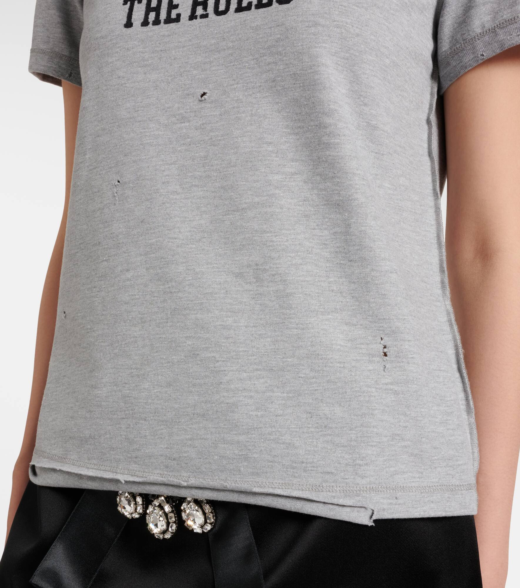 Printed cotton-blend jersey T-shirt - 5