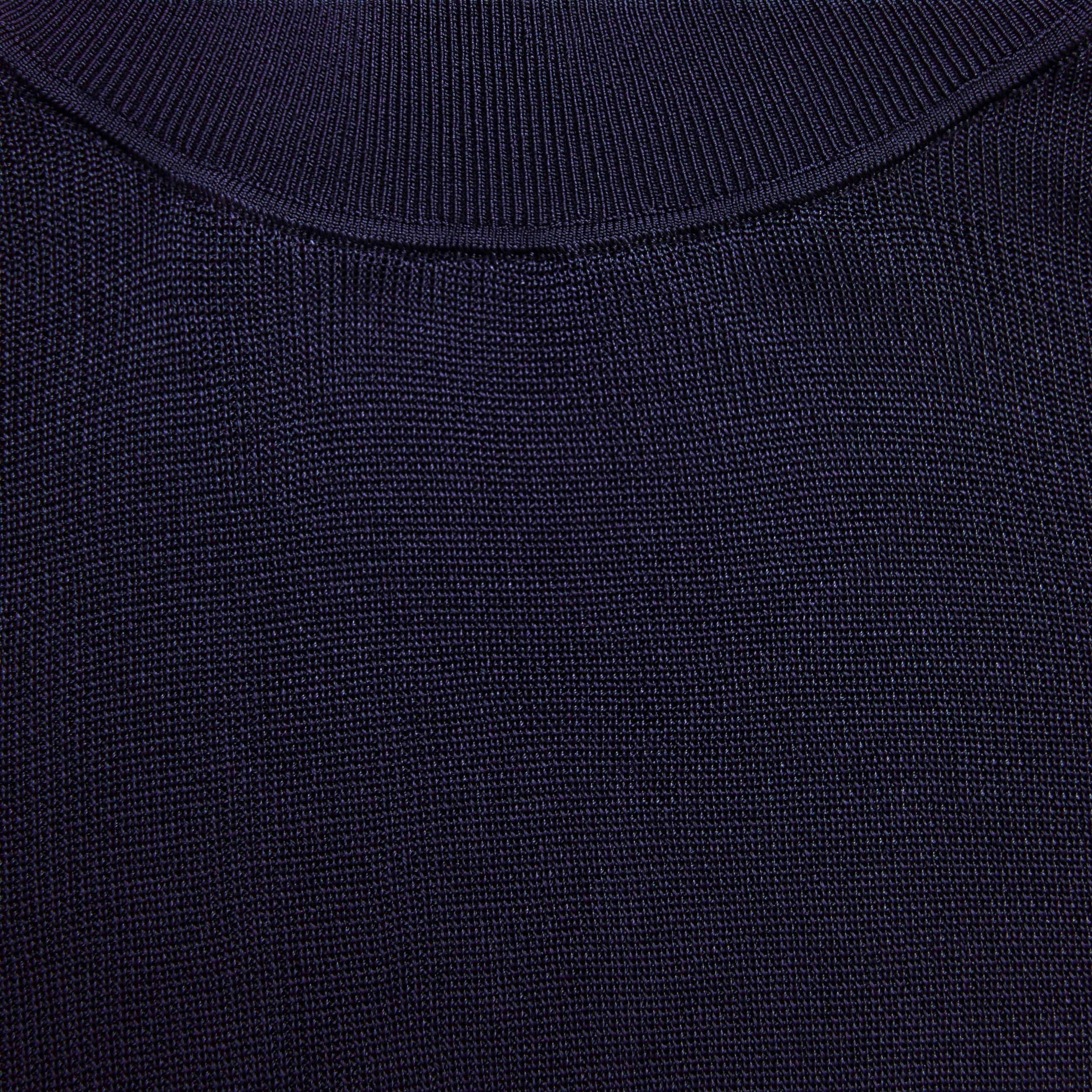 Navy Viscose Knit Top - 5
