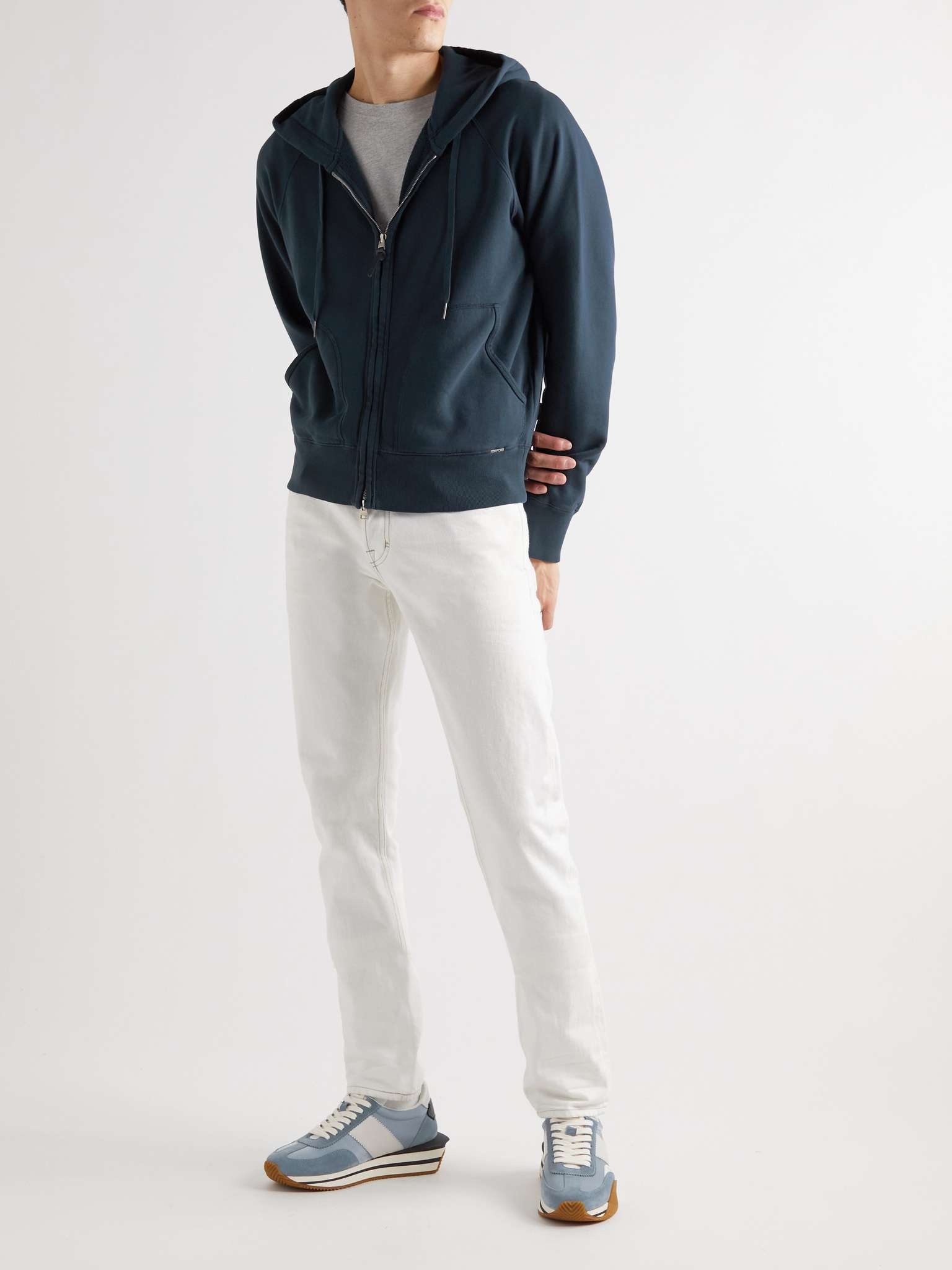 Garment-Dyed Cotton-Jersey Zip-Up Hoodie - 4