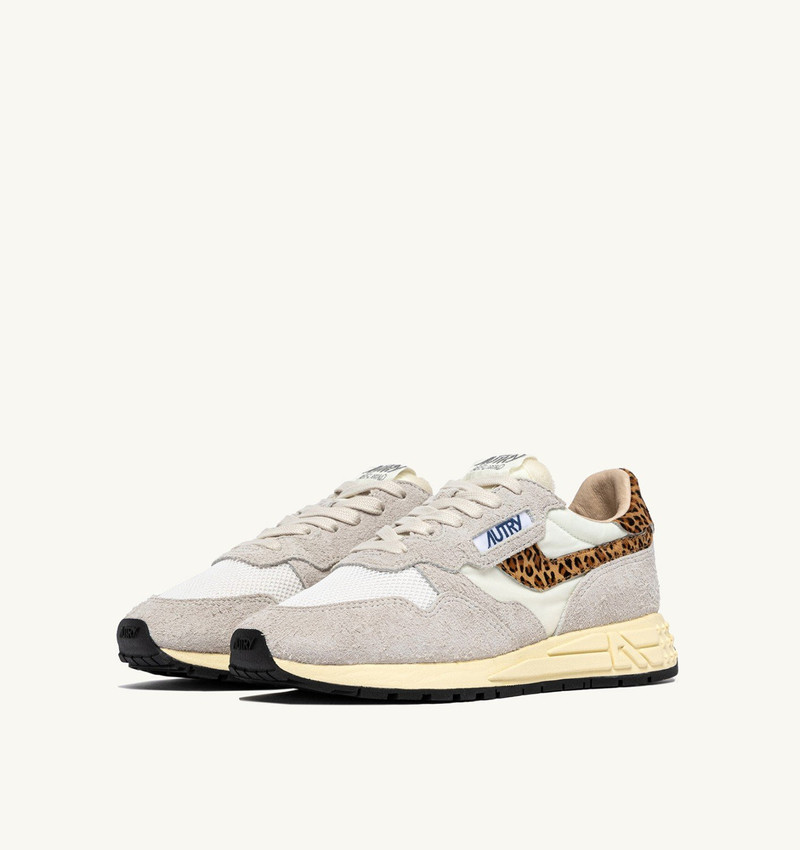 AUTRY REELWIND LOW SNEAKERS IN NYLON AND SUEDE COLOR WHITE AND LEOPARD outlook