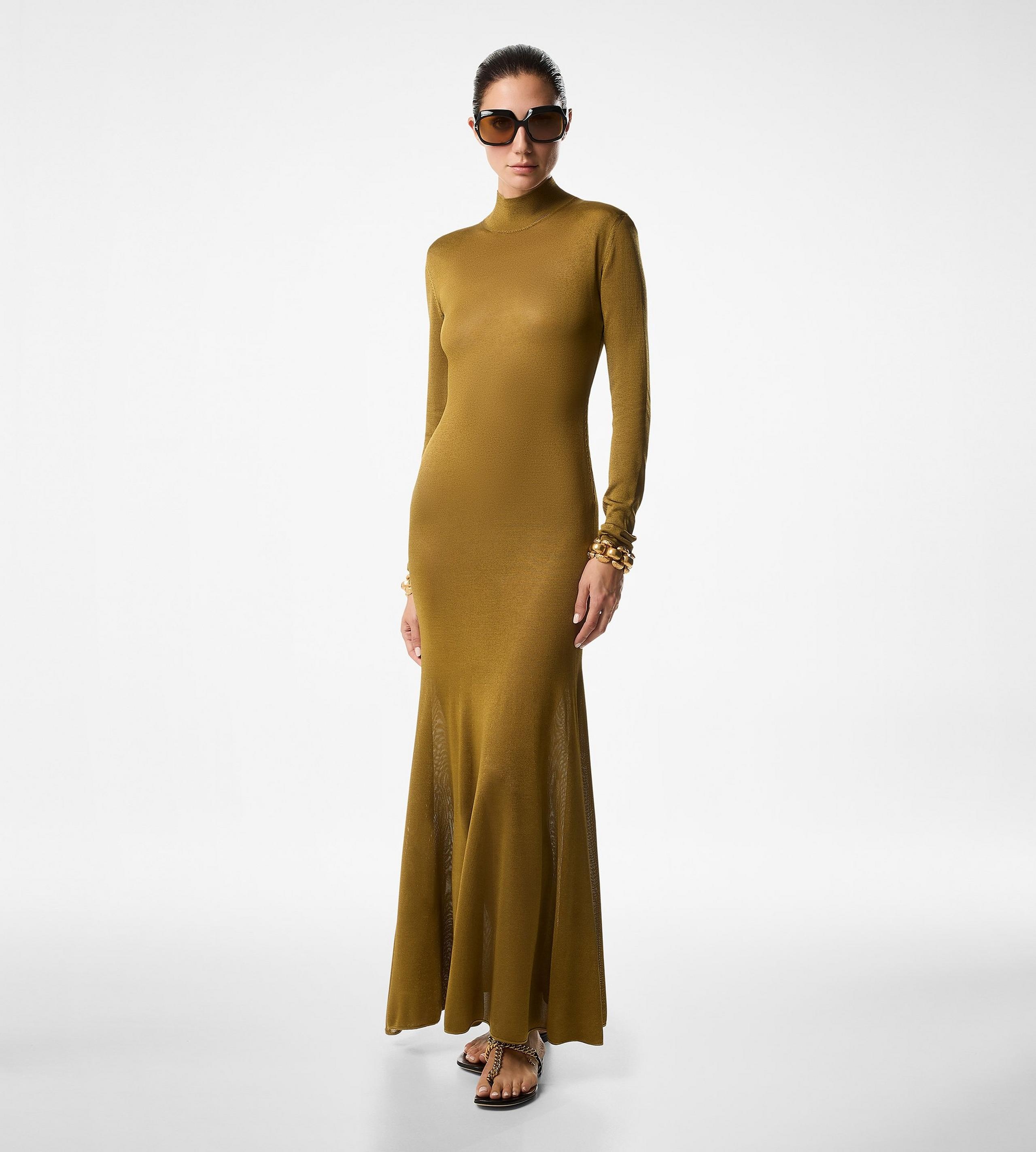 TOM FORD SLINKY VISCOSE JERSEY KNIT MAXI DRESS | REVERSIBLE