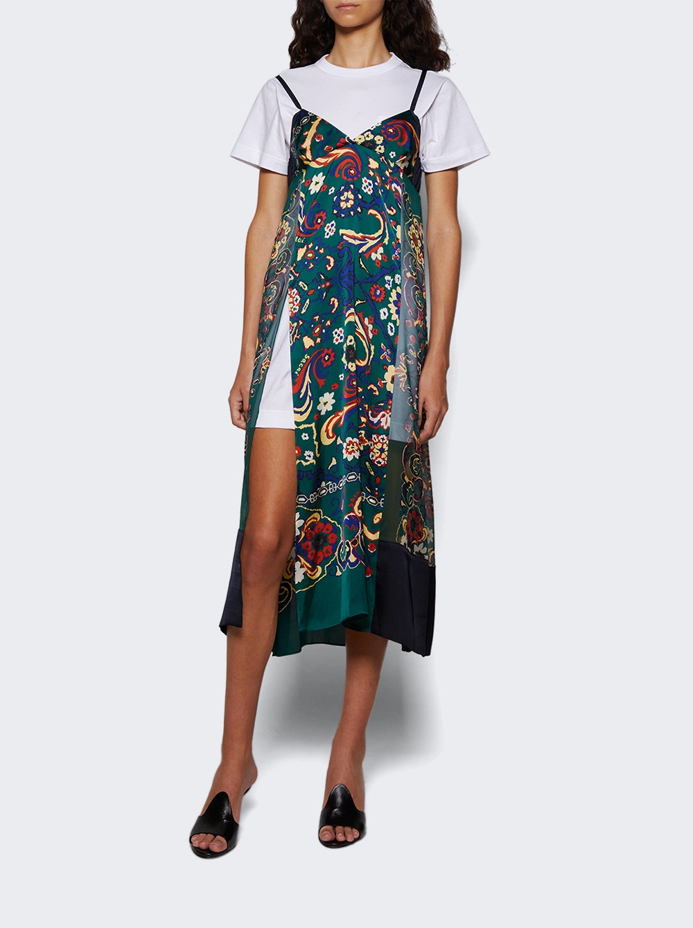 Floral Print Dress White And Green - 5