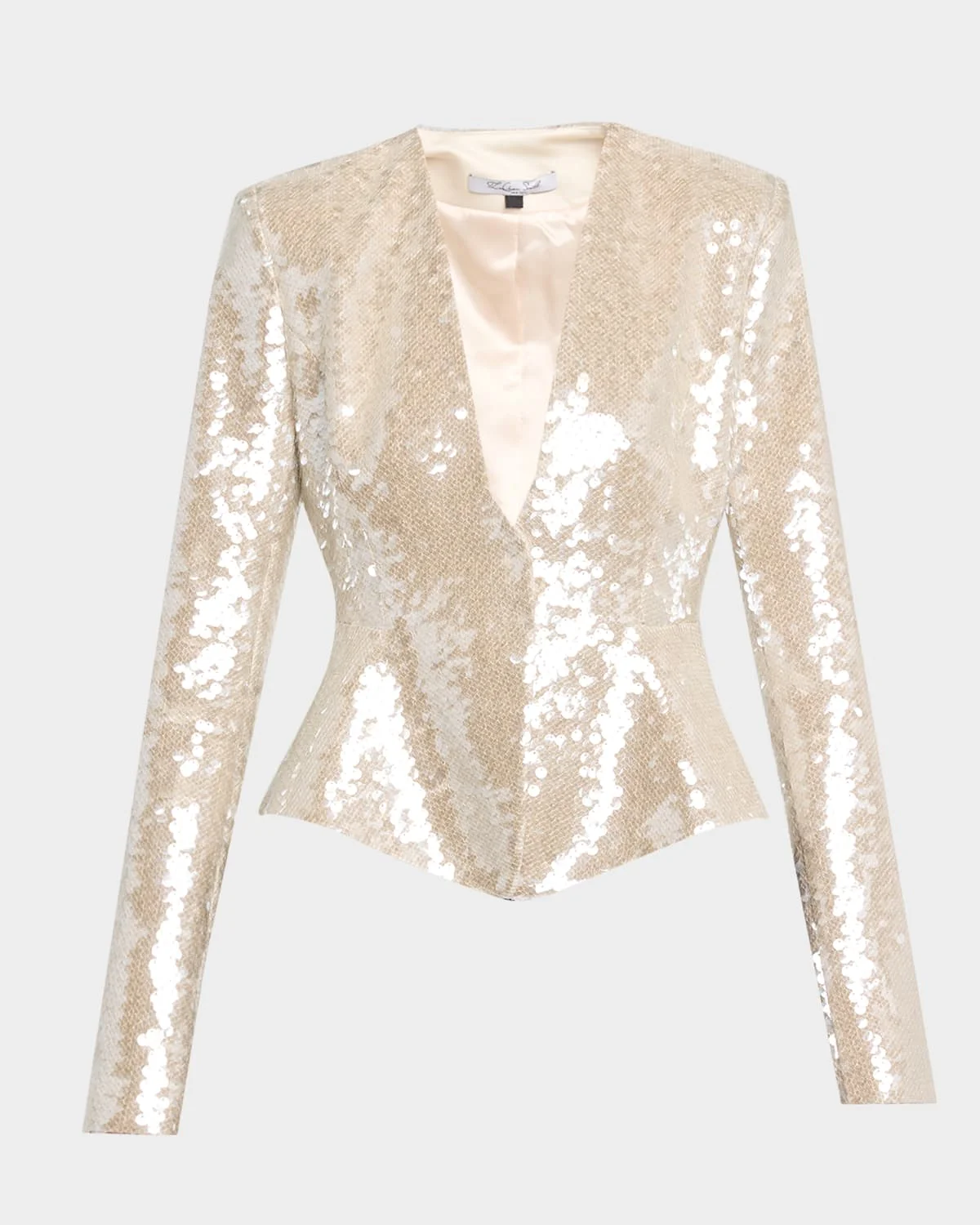 Sequined Fitted Peplum Jacket - 1