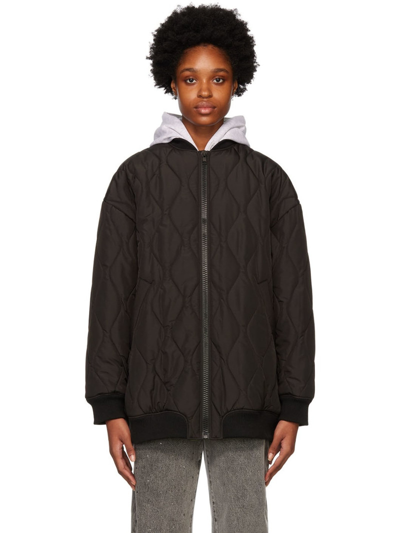Black Quilted Jacket - 1
