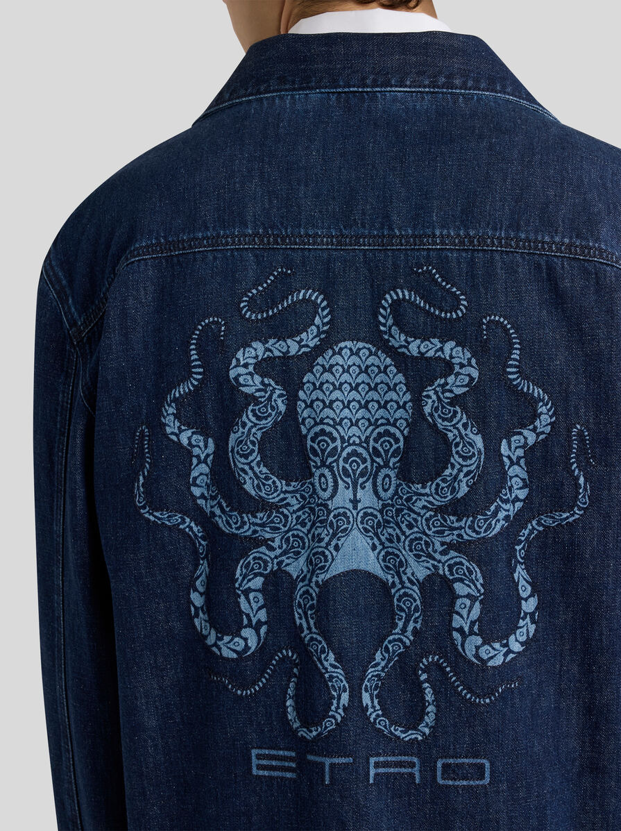 DENIM JACKET WITH OCTOPUS EMBROIDERY AND LOGO - 2