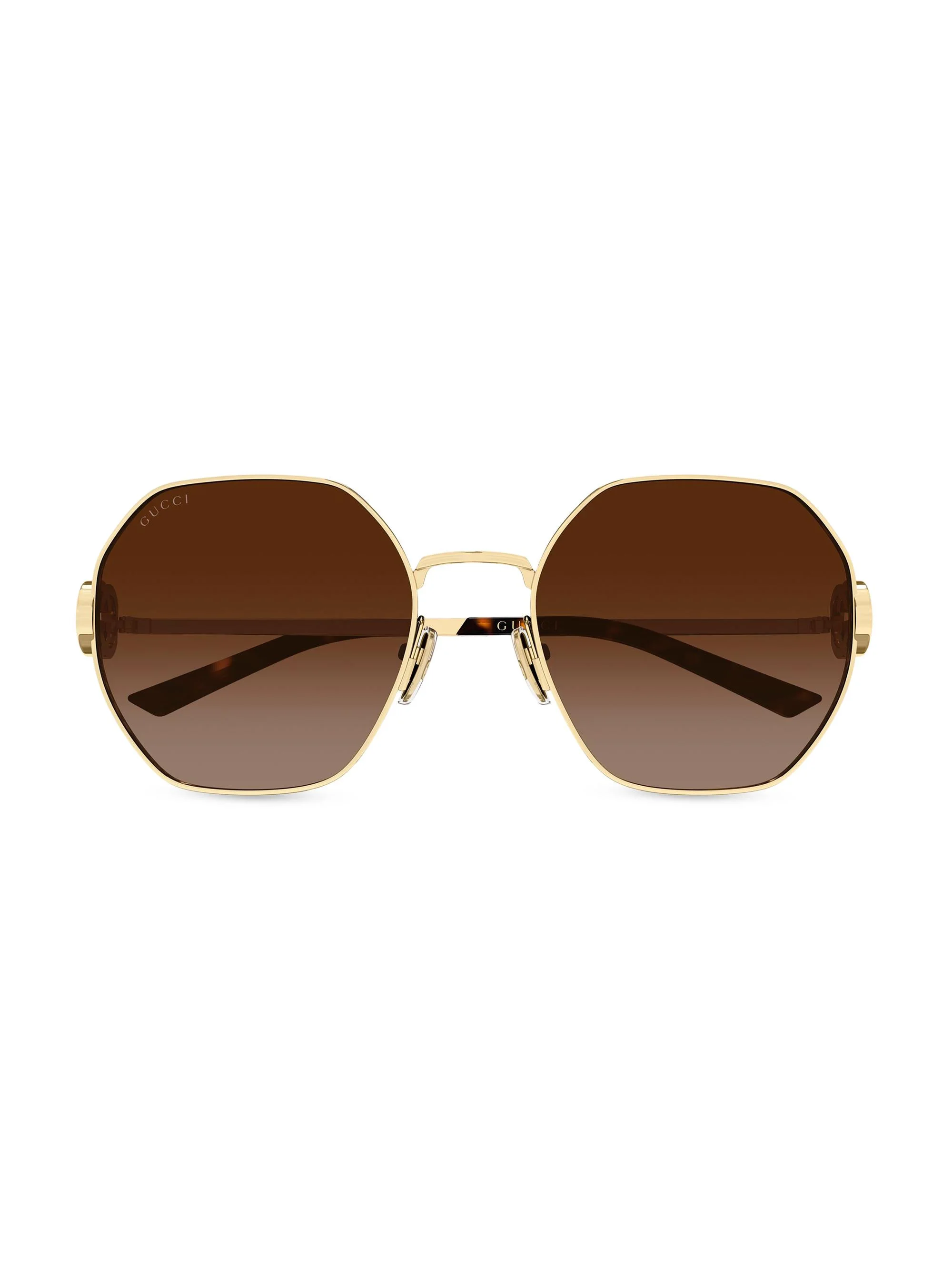 Women's Stuck GG 58MM Geometrical Sunglasses - Gold Brown - 1