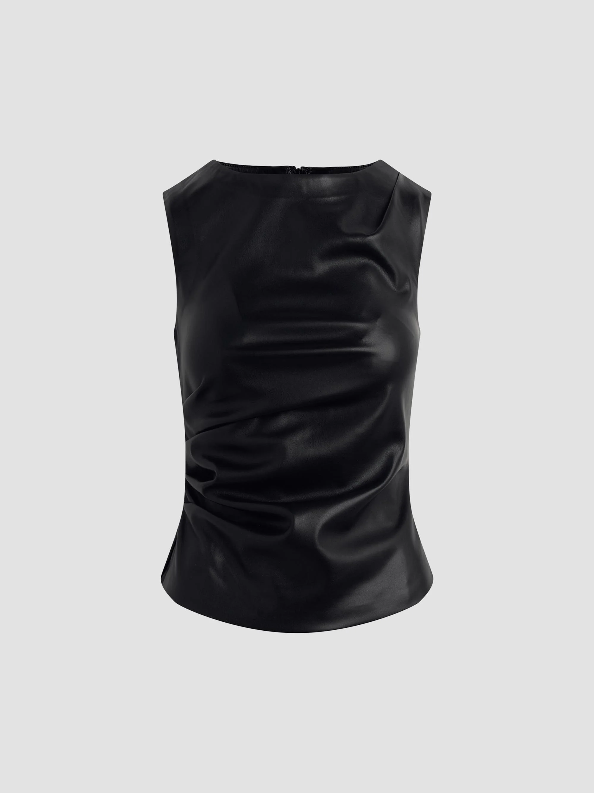 Women's The Meg Faux-Leather Top - Black - 1