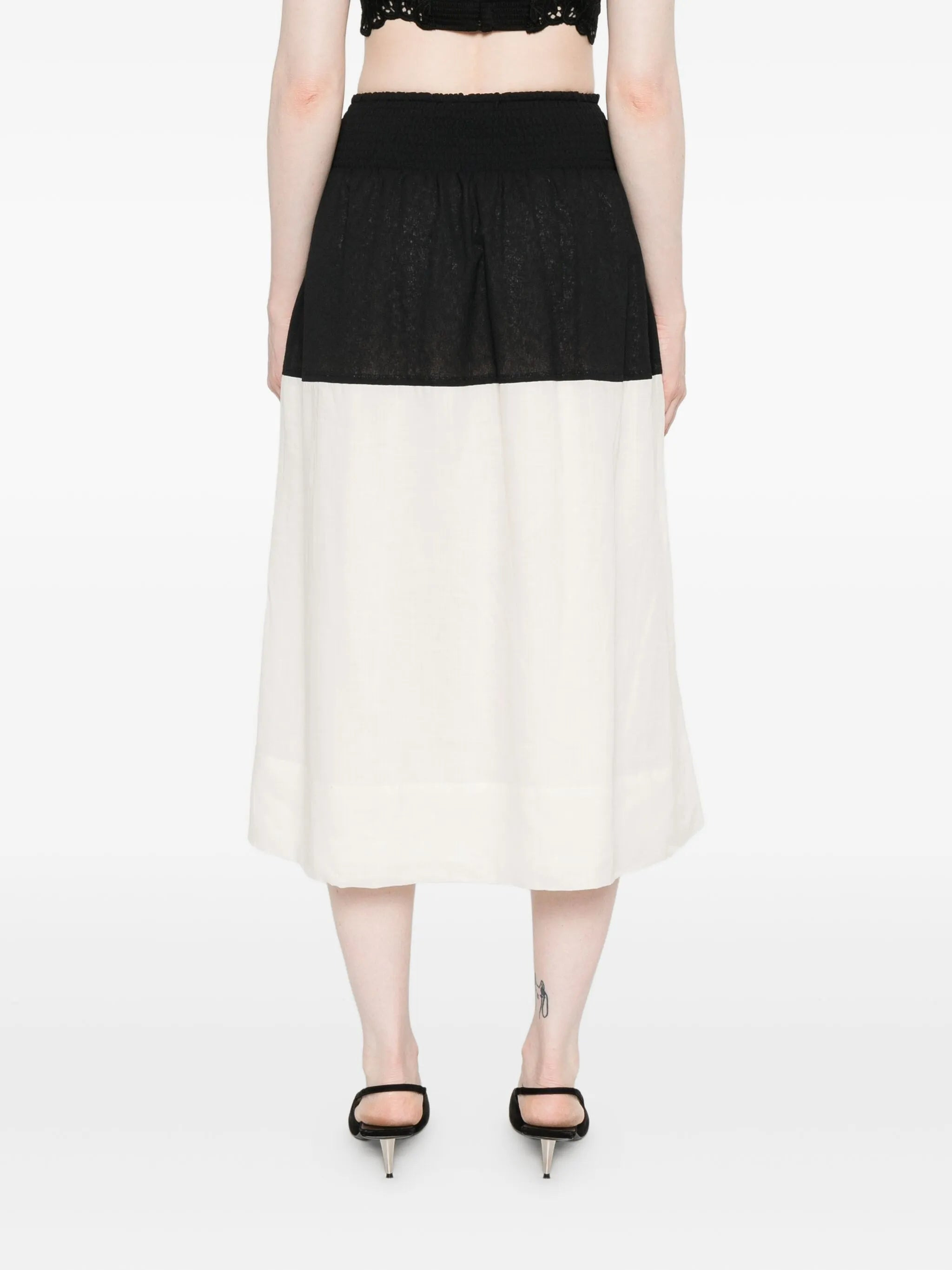 Sea Two-tone Midi Skirt - 5