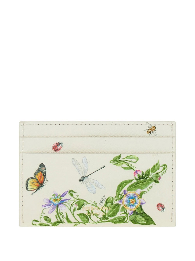 FERRAGAMO Gancini Card Holder with Floral Print outlook