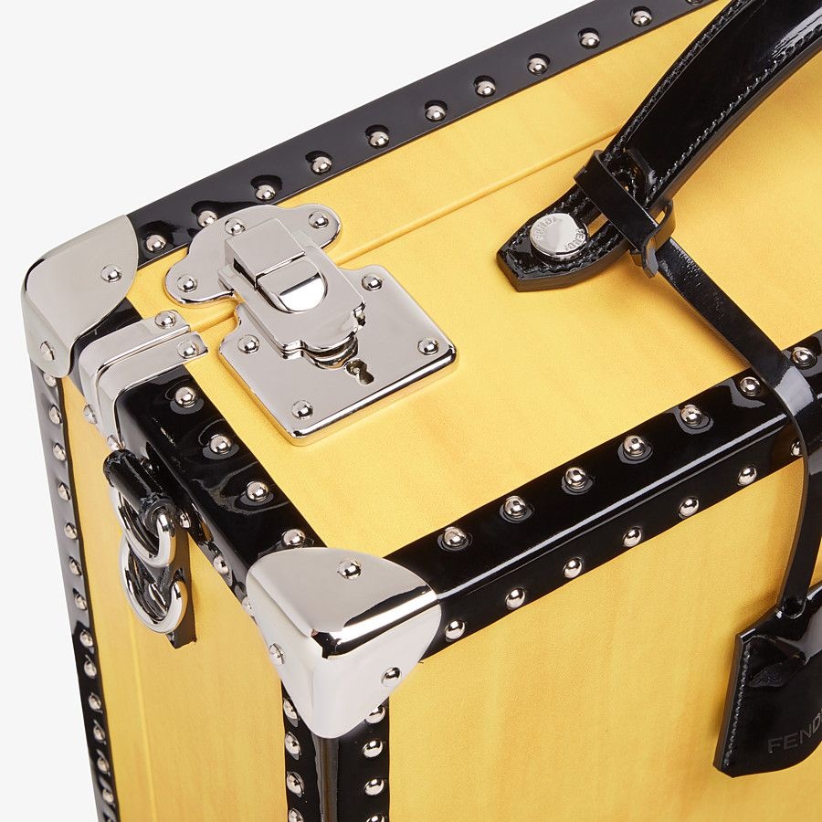 Yellow leather suitcase - 5