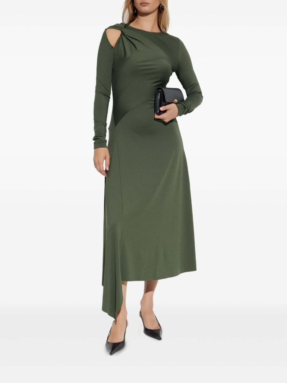 twisted asymmetric midi dress - 3