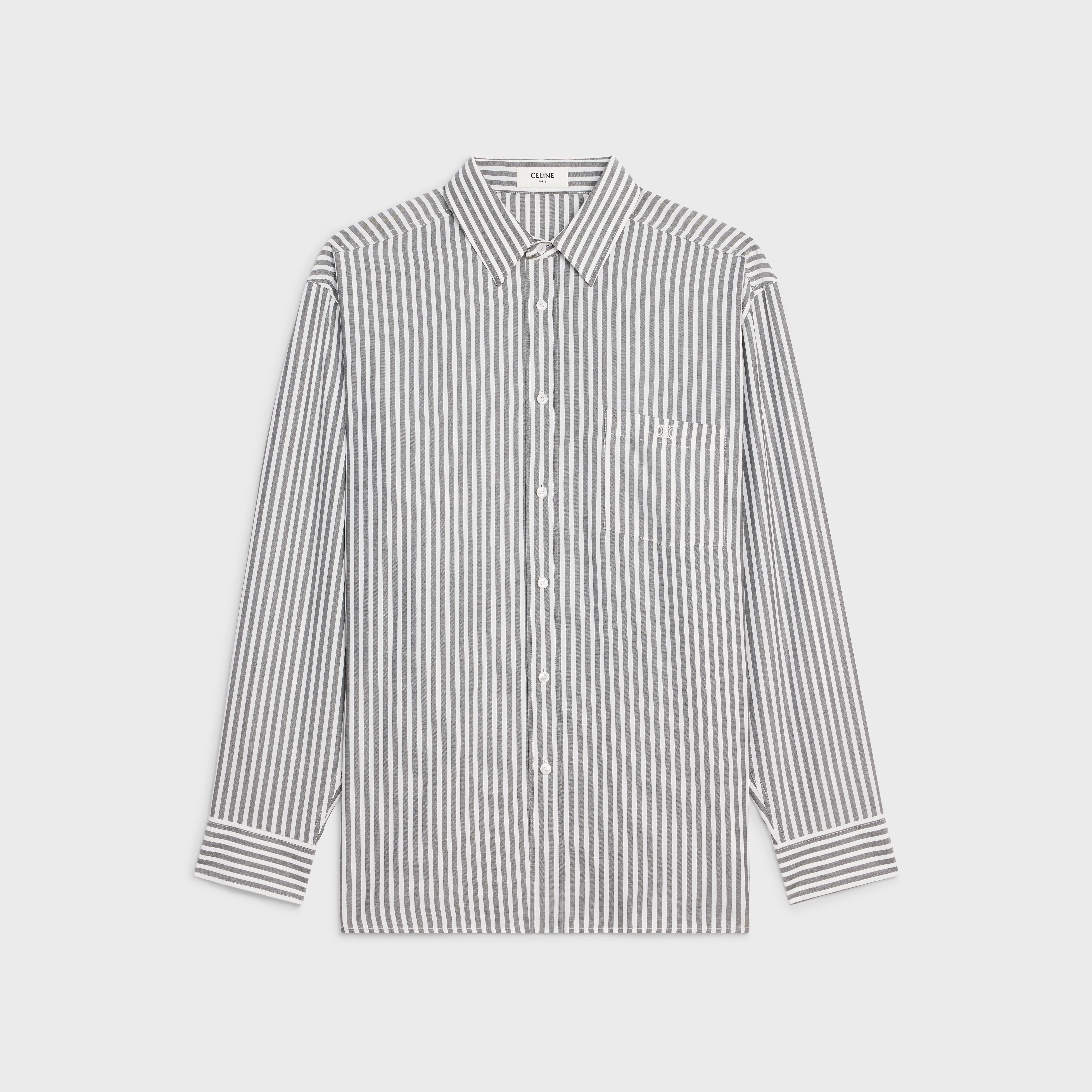 OVERSIZED SHIRT IN STRIPED VISCOSE - 1