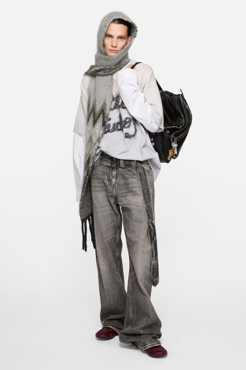 Acne Studios Mohair scarf with hood - Grey outlook