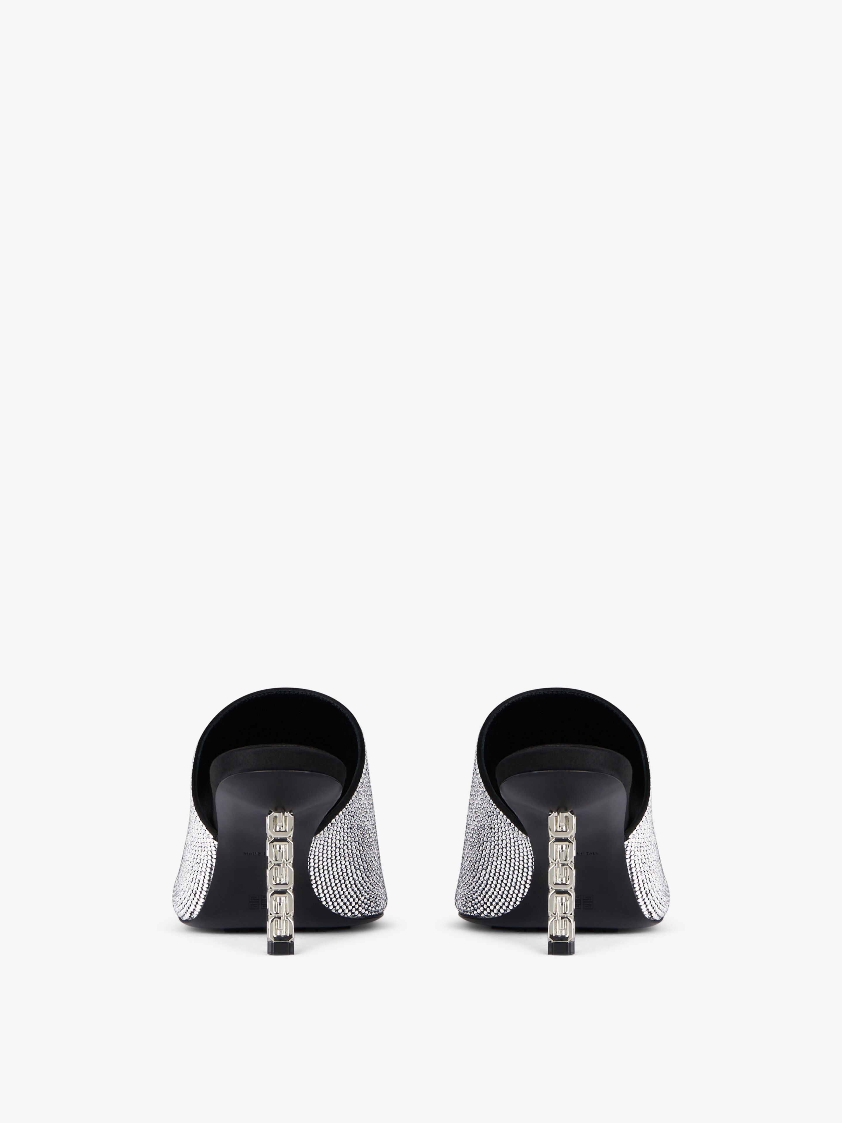 G CUBE MULES IN SATIN WITH STRASS - 7