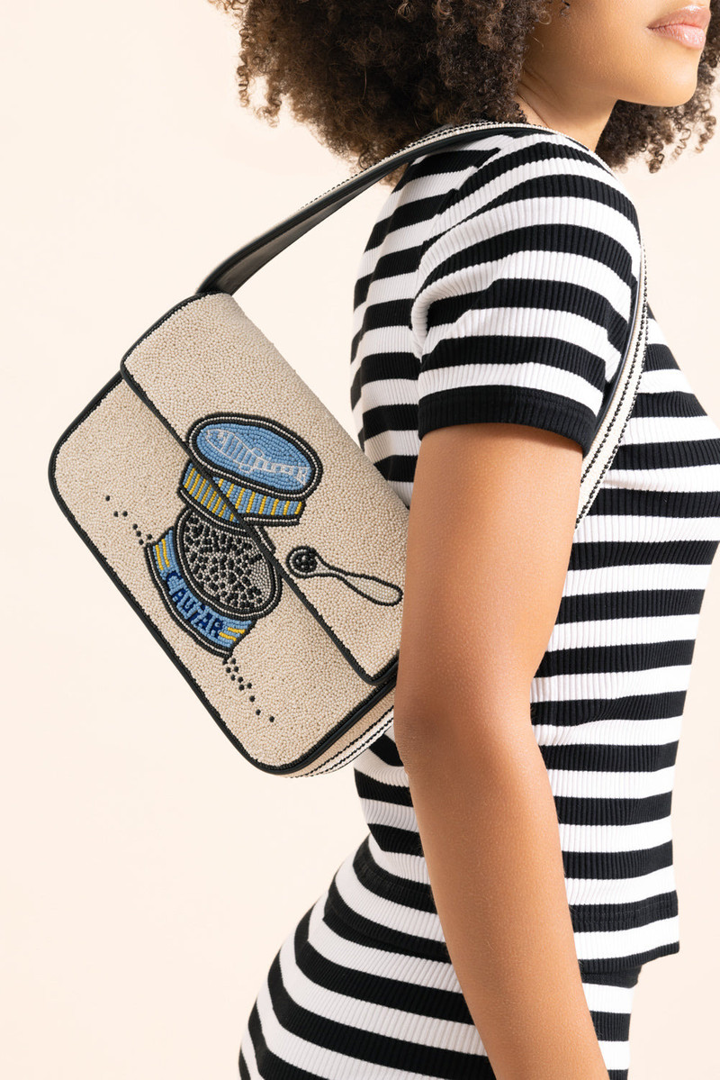 STAUD Tommy Beaded Bag - Caviar Dreams outlook