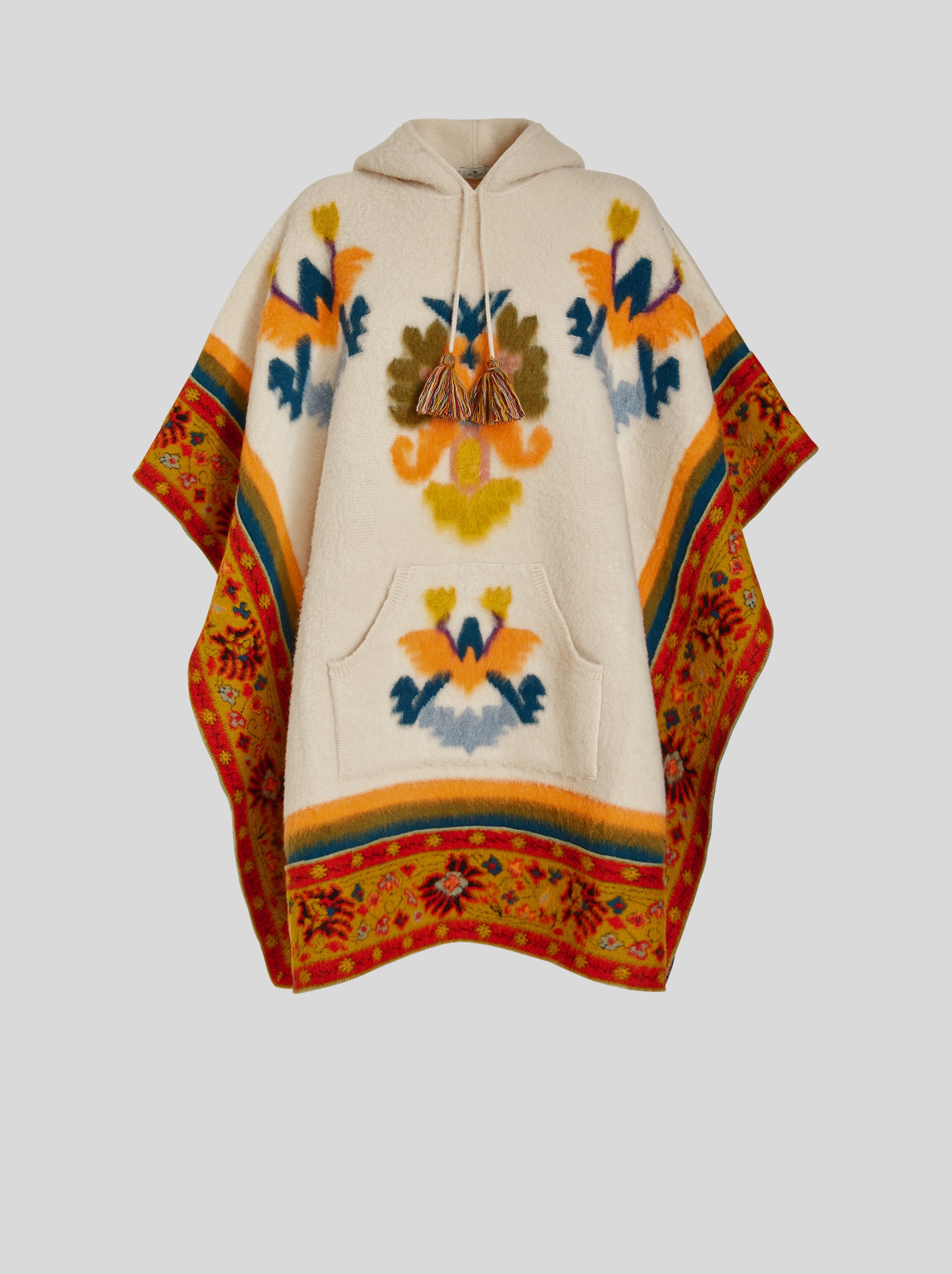 JACQUARD KNIT PONCHO - 1