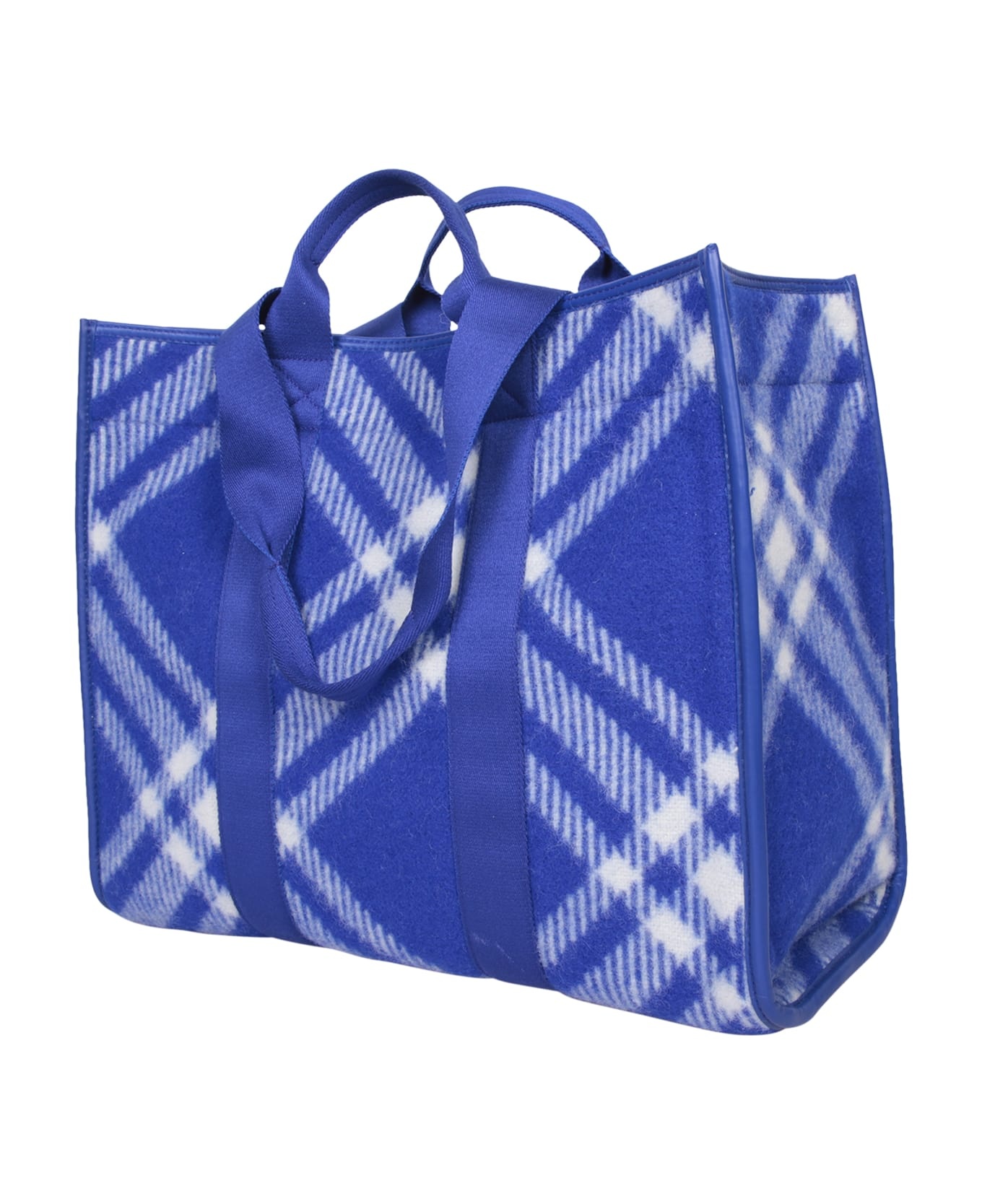 Blue Shopper With Check Motif - 2