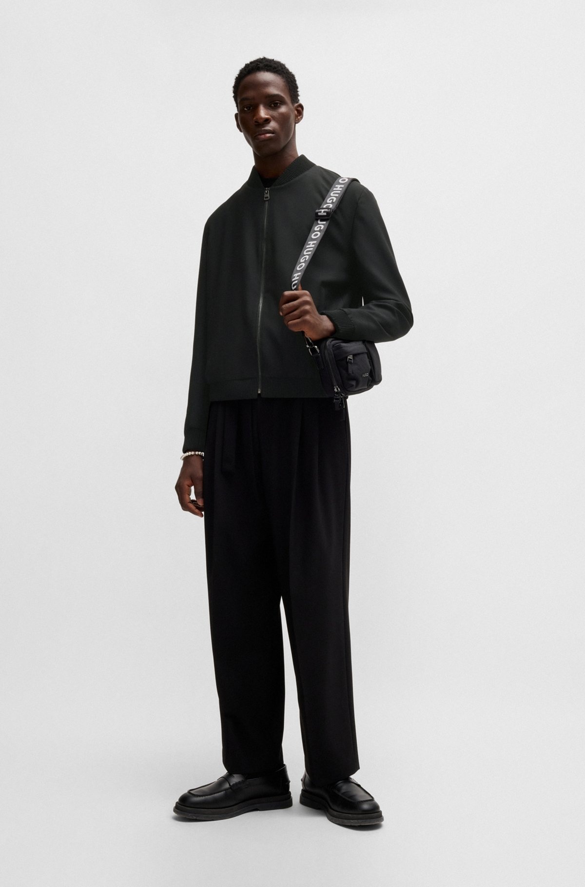 SLIM-FIT JACKET IN STRUCTURED WOOL - 3
