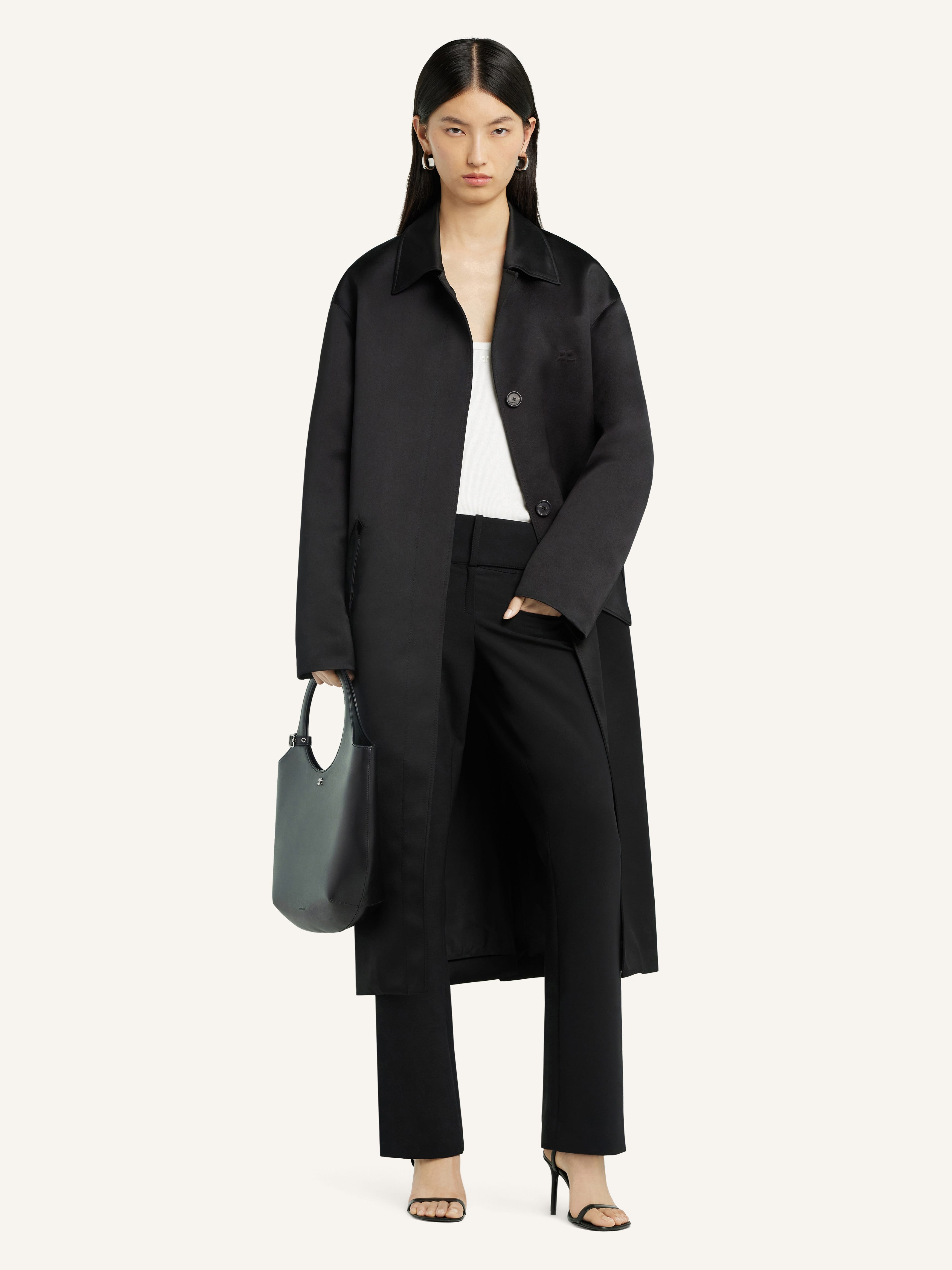 COCOON SATIN COAT - 2