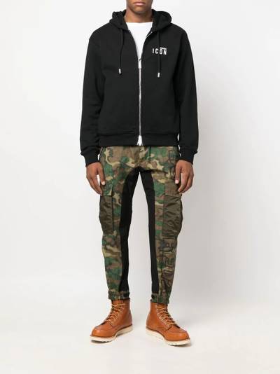 DSQUARED2 logo-print zipped hoodie outlook