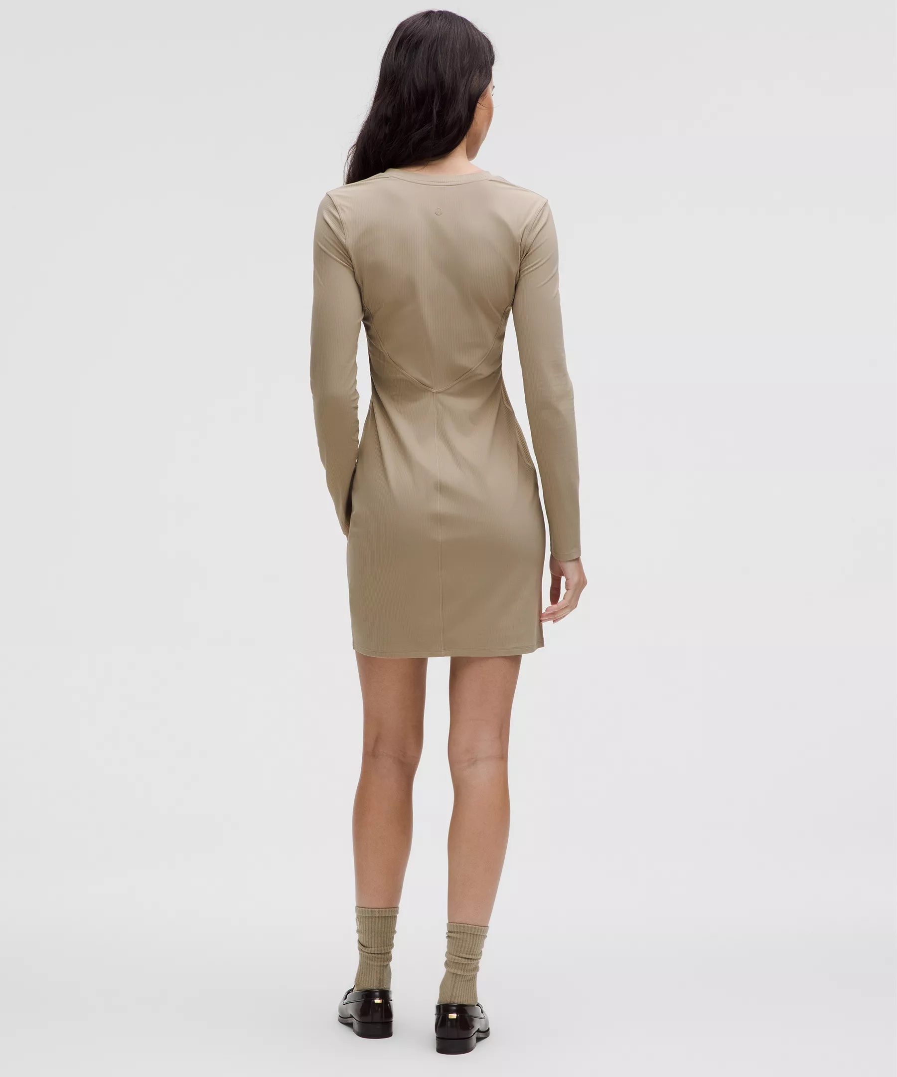 All Aligned Ribbed Long-Sleeve Henley Dress - 2