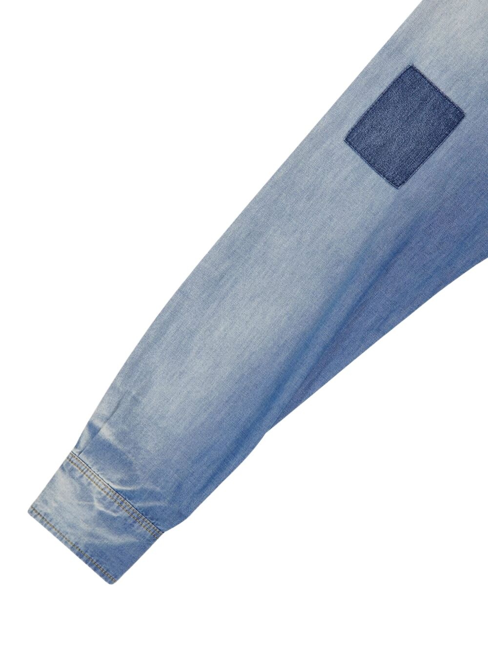 patchwork denim shirt - 4
