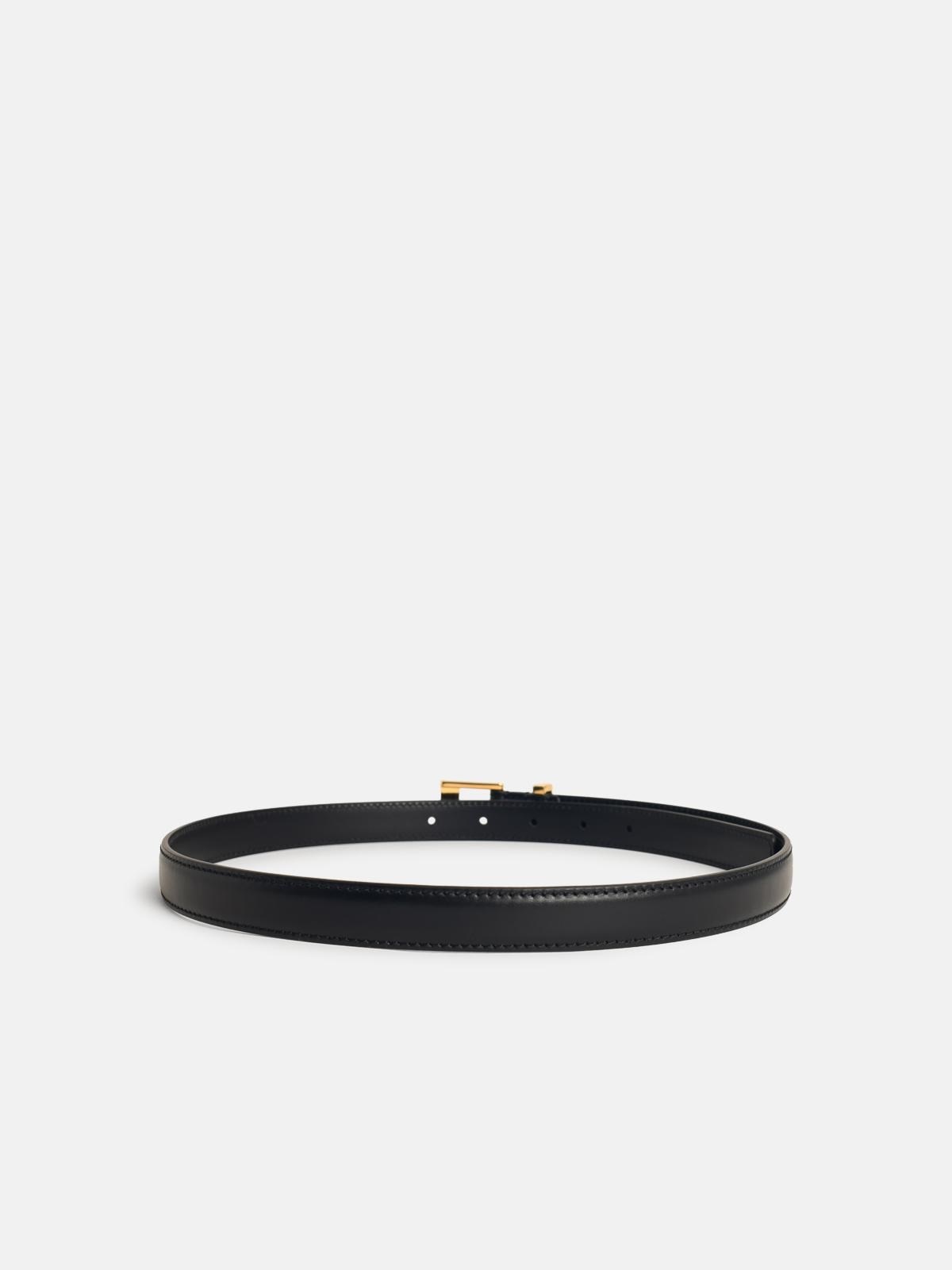'MANHATTAN' BLACK LEATHER BELT - 2