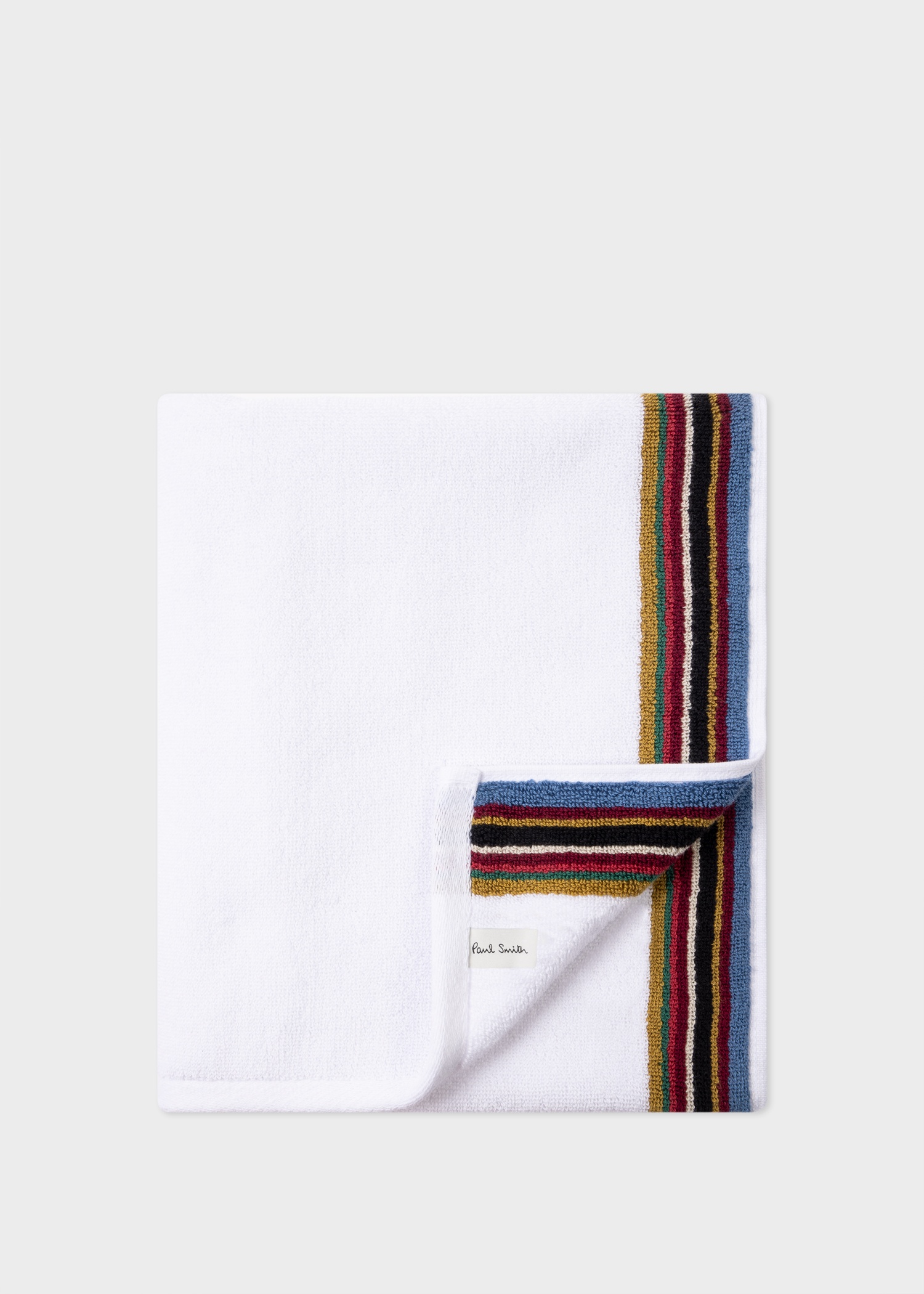 White 'Signature Stripe' Hand Towel - 1