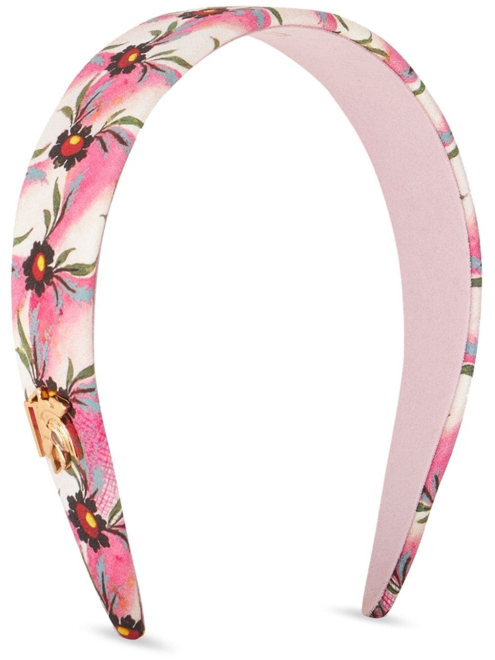floral-print silk headband - 1