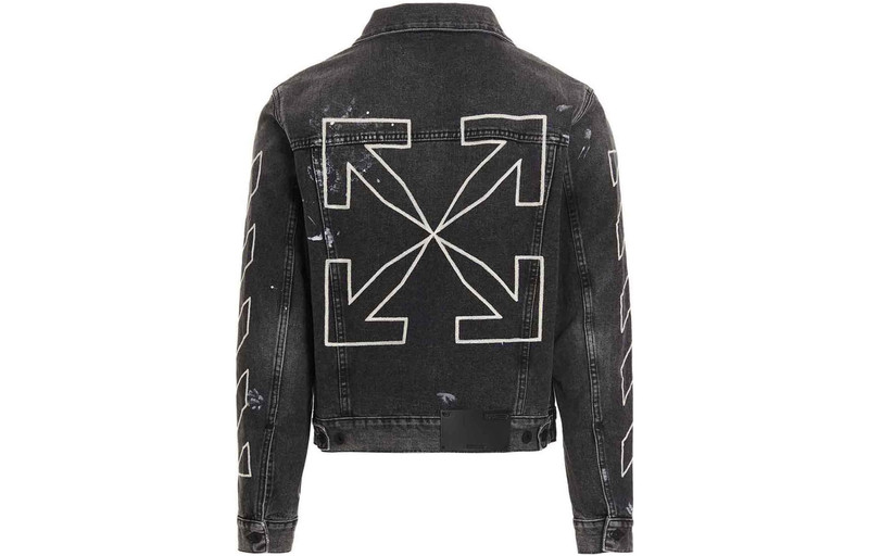 Off-White Men's Off-White SS22 Printing Denim Jacket Black OMYE079S22DEN0011101 outlook