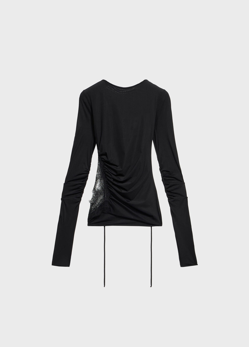 JERSEY TOP WITH SCALLOPED LACE INSERTS 1