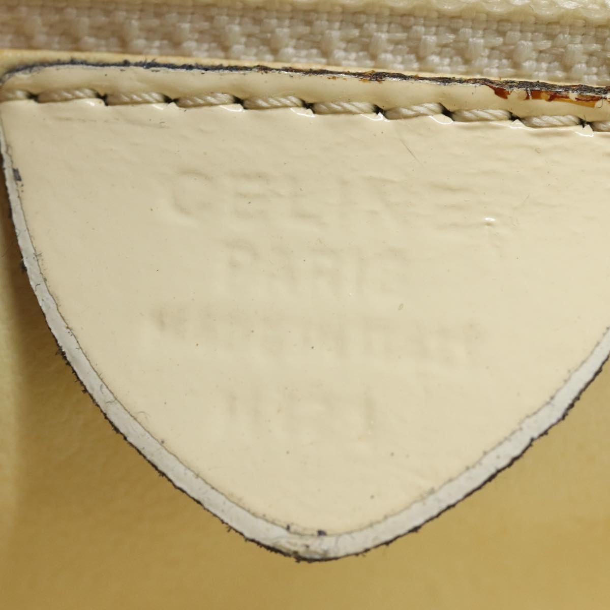 CELINE Chain Shoulder Bag Enamel Beige Gold - 11