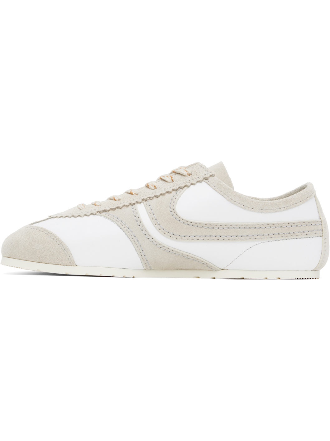 Taupe & White Suede Sneakers - 3