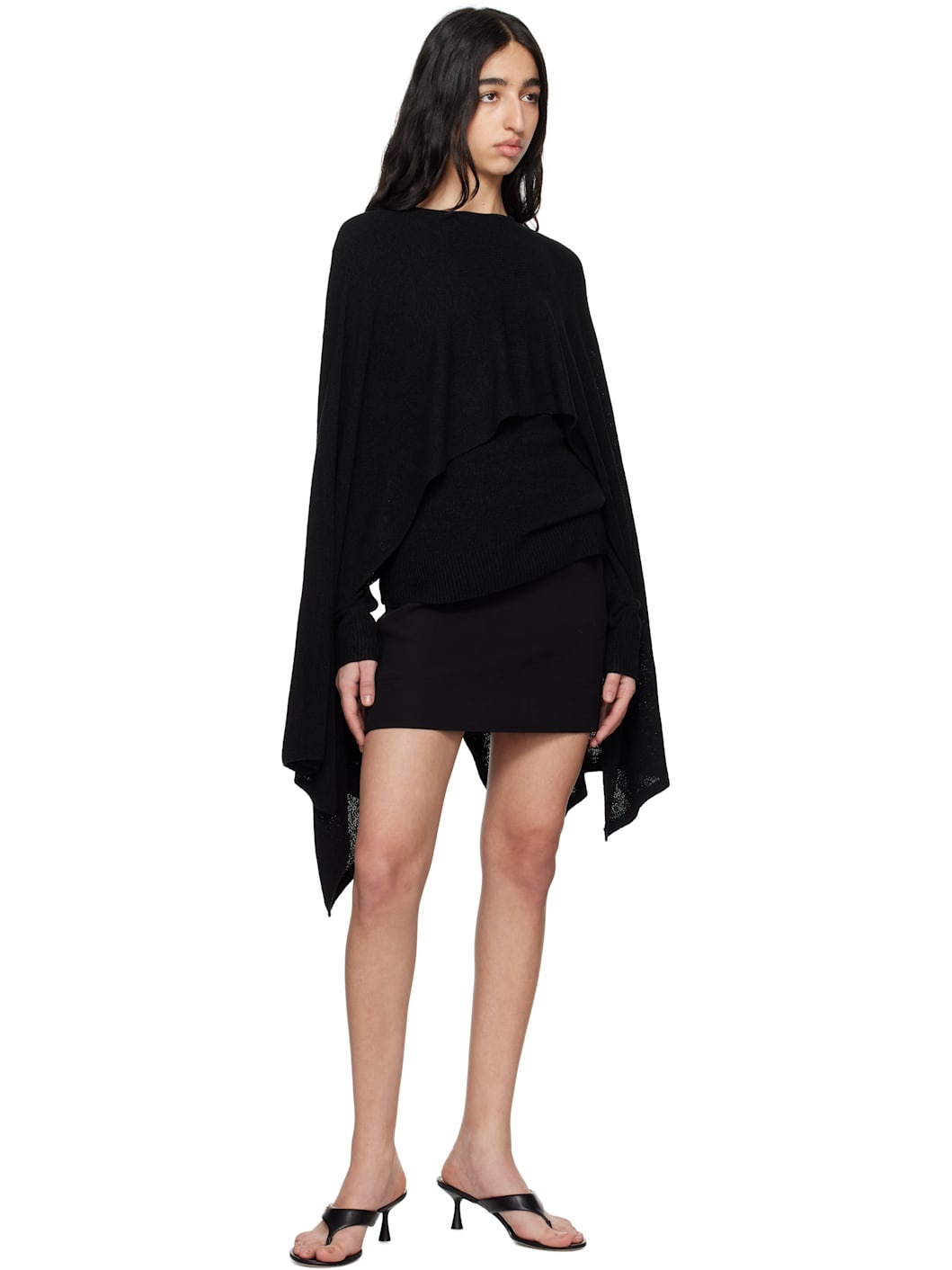 Black Crepe Miniskirt - 4