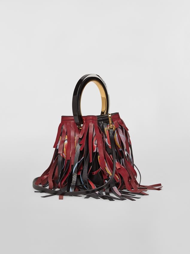 WINDBLOWN PRINT SOFT CALFSKIN PANNIER BAG - 3