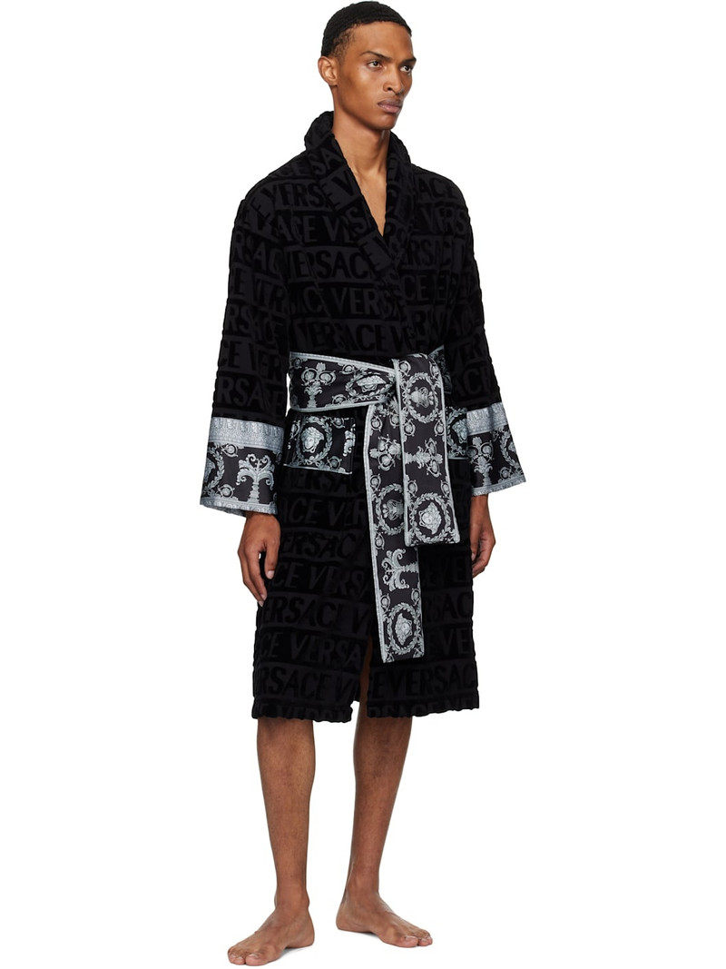 VERSACE Black 'I Heart Baroque' Bathrobe outlook