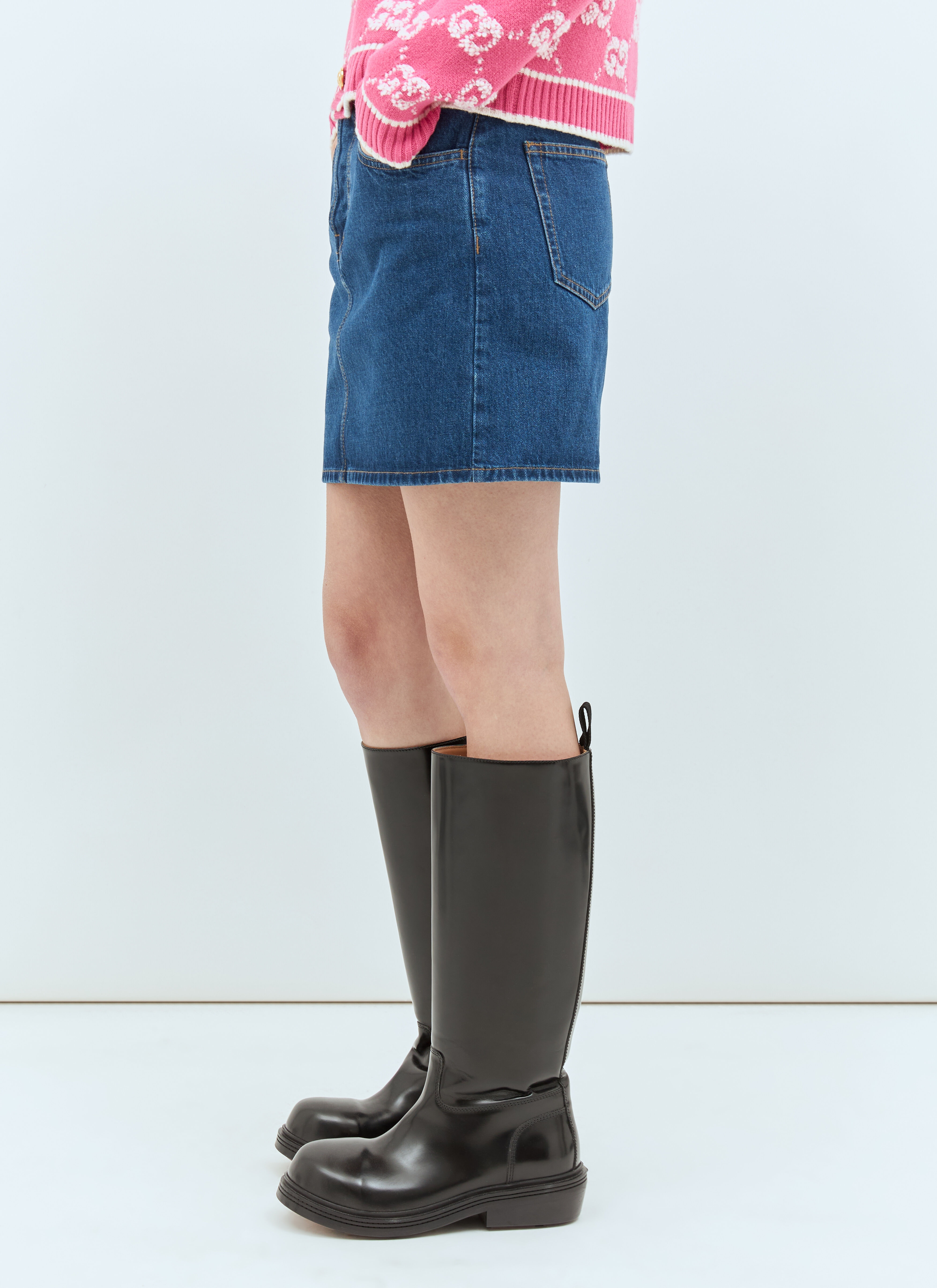 Denim Mini Skirt - 4