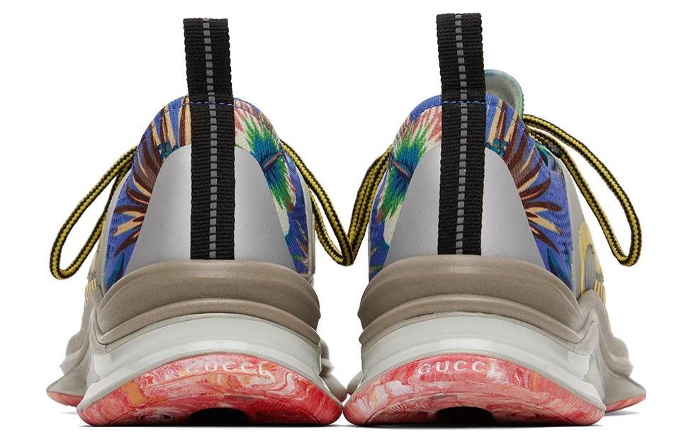 Gucci Marble and Floral Run Sneakers 'Blue Yellow White' 698561-UZI10-8470 - 4