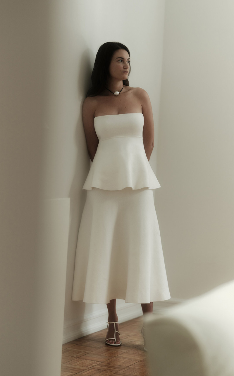 The Frankie Shop Exclusive Gabrielle Knit Midi Skirt white outlook