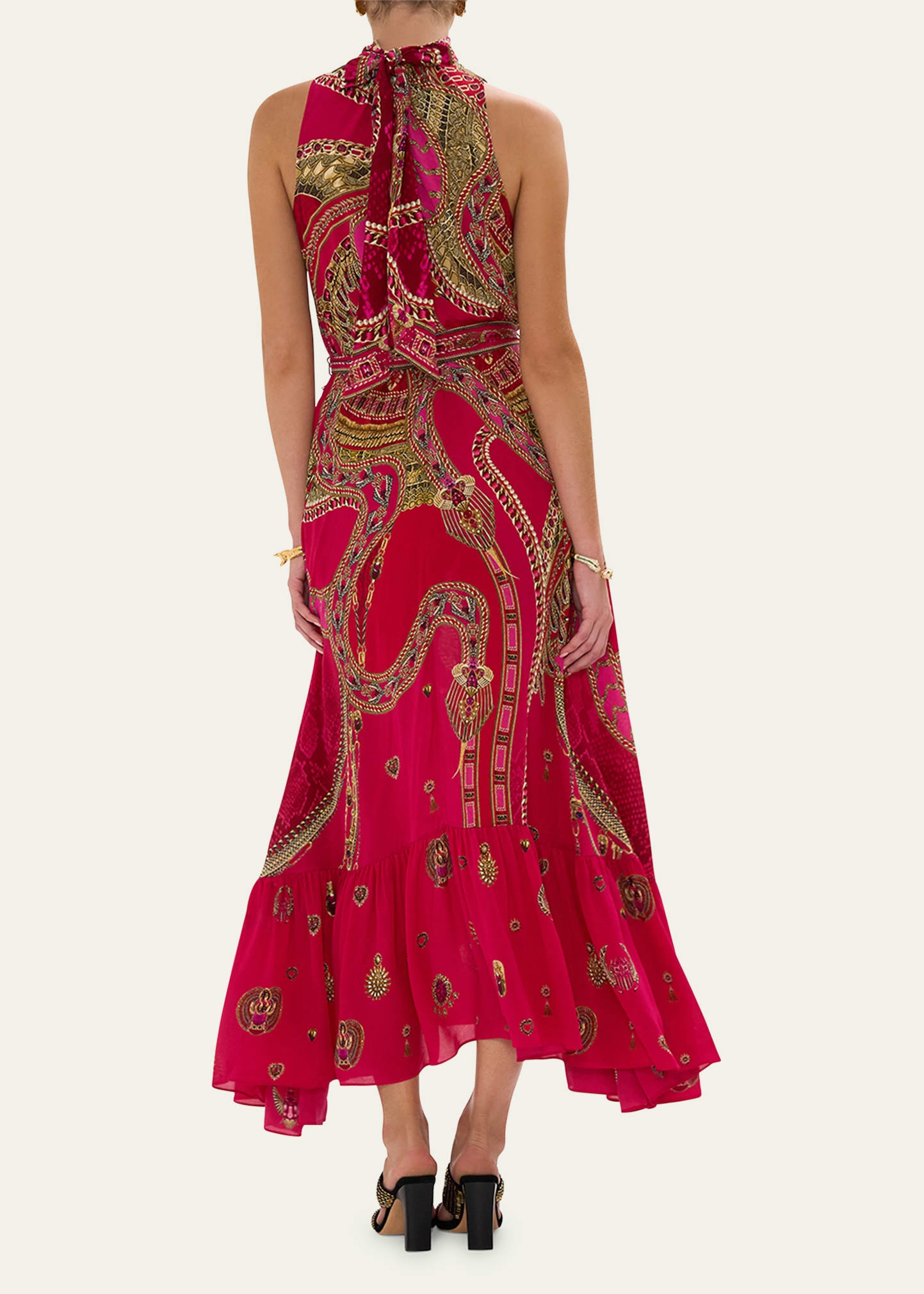 Kissed By A Cobra Tie-Neck Maxi Dress - 3