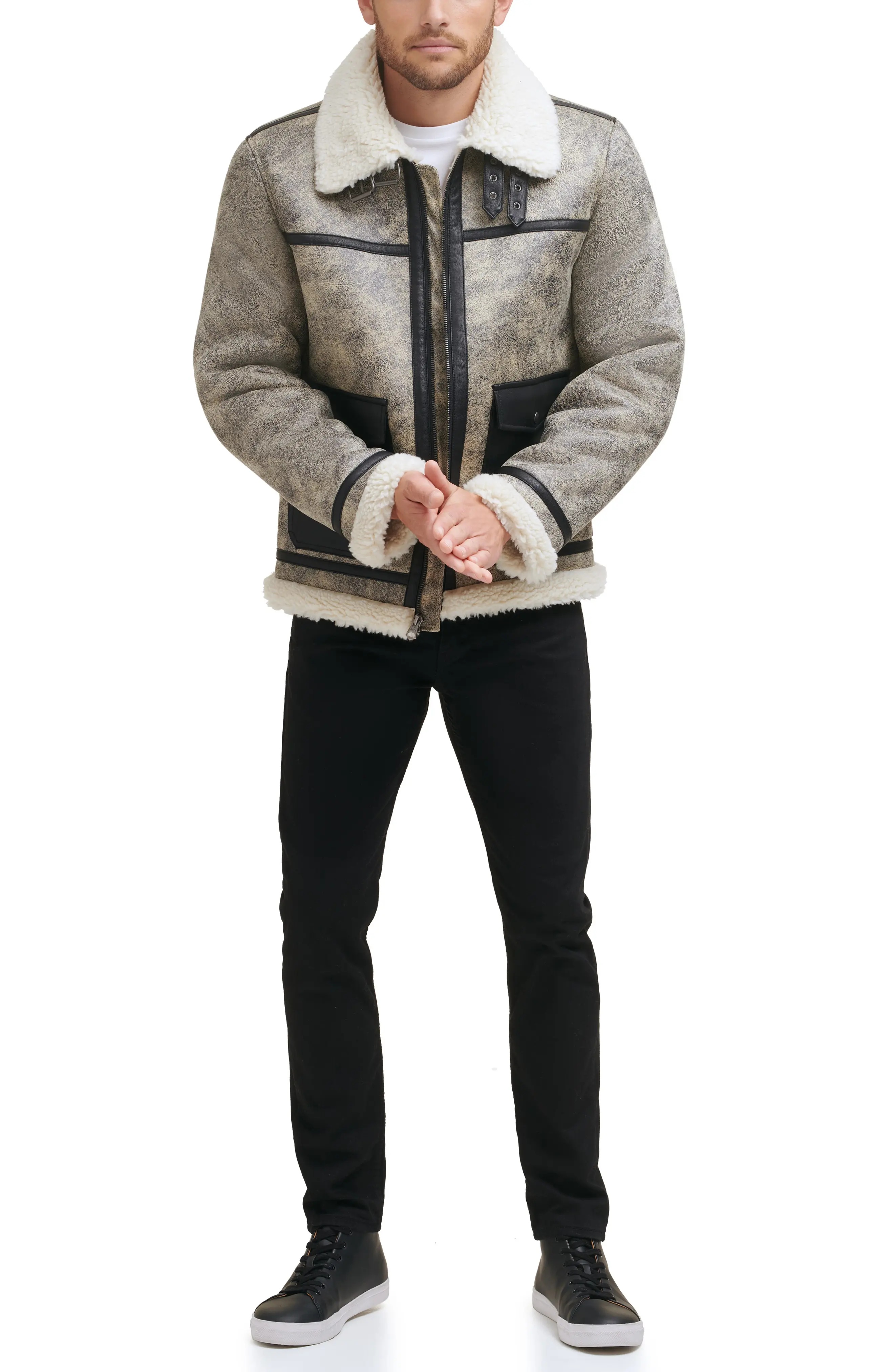 Faux Shearling Moto Jacket - 5