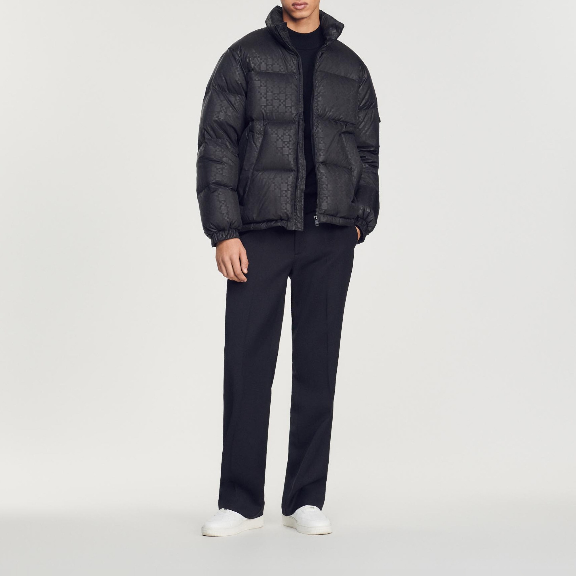 Oversized padded Sandro logo jacket - 4