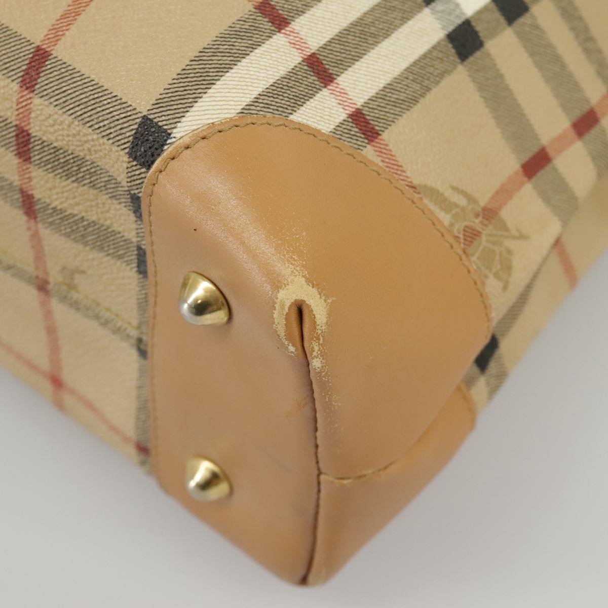 Burberry Nova Check Shoulder Bag Pvc Leather Beige Gold - 11