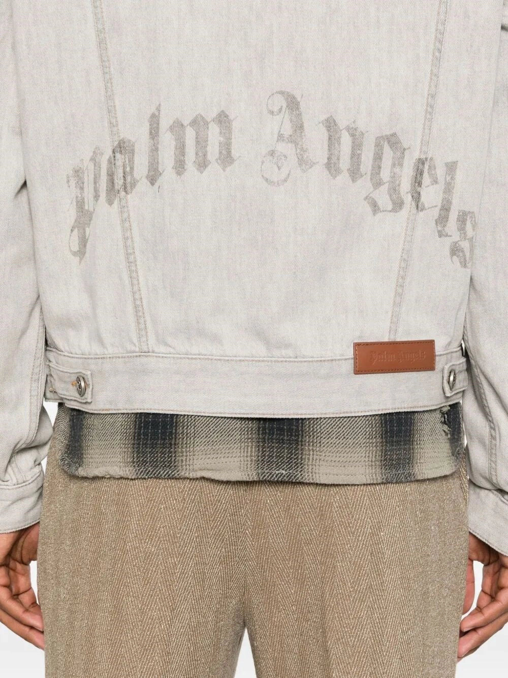 Palm Angels Men `Curved Logo` Denim Jacket - 4
